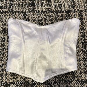 Elegant White Satin Corset Top